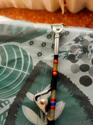 Caña y carrete para pesca en barca