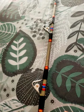 Caña y carrete para pesca en barca