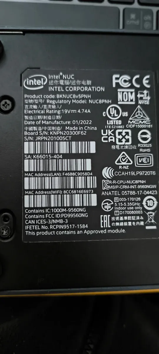 Intel NUC 8th Gen i5-8365U 16GB RAM afbeelding 4