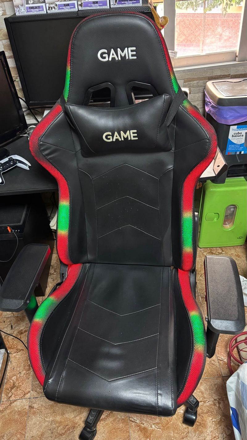 Silla Gamer Negra con Luces LED RGB afbeelding 2