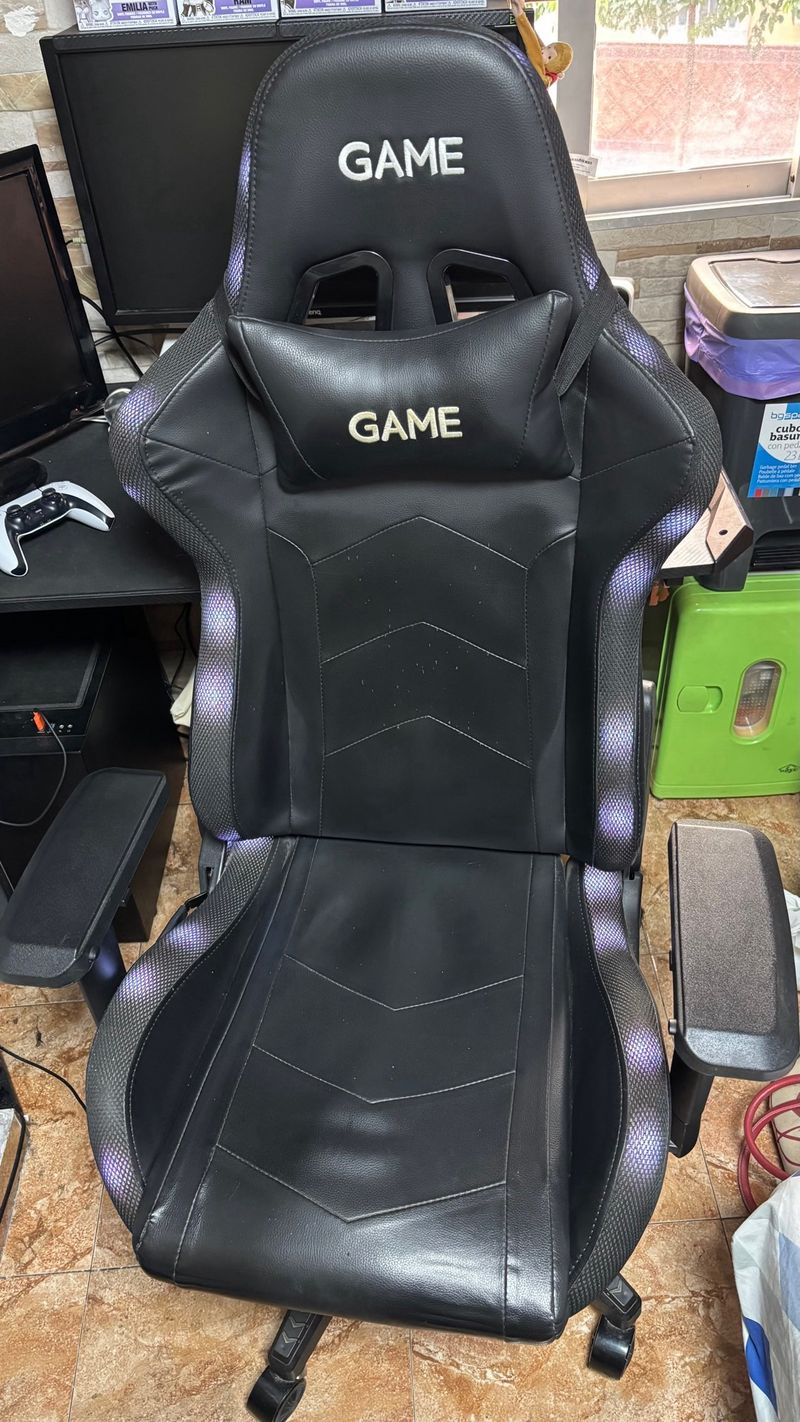 Silla Gamer Negra con Luces LED RGB afbeelding 3