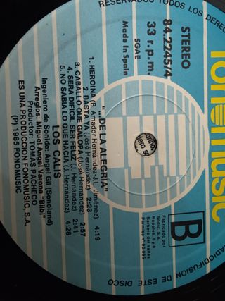 Vinilo Los Calis - De La Alegria