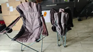 2 Sillas Plegables Gelert Beige/Marrón