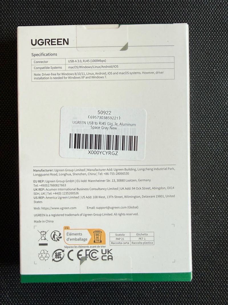 Adaptador de Red UGREEN USB a Ethernet Gigabit afbeelding 9