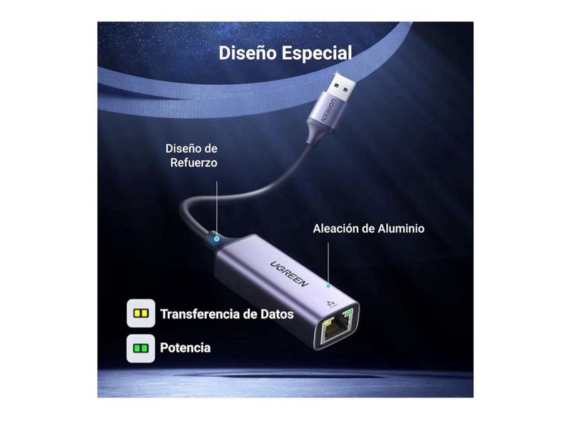 Adaptador de Red UGREEN USB a Ethernet Gigabit afbeelding 5
