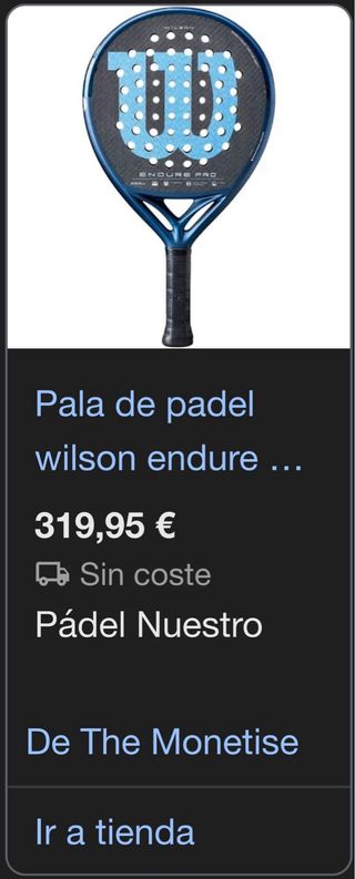 Pala Wilson Endure V1 Momo Gonzalez