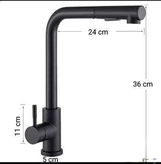 Grifo de cocina nuevo negro extraíble fregadero