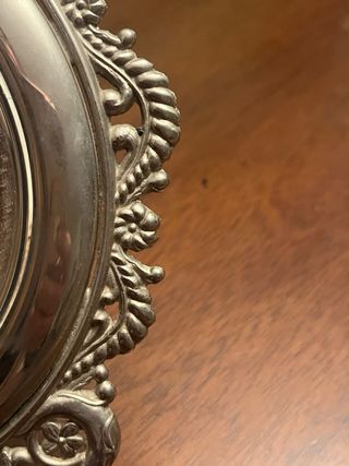 Espejo Vintage Plateado Ovalado 21x18