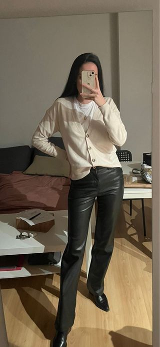 Pantalones Zara efecto piel negros