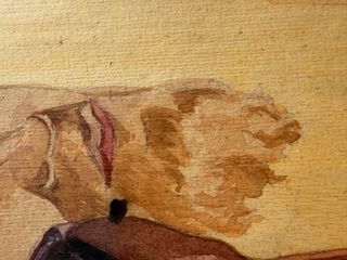 Antico dipinto su carta vintage