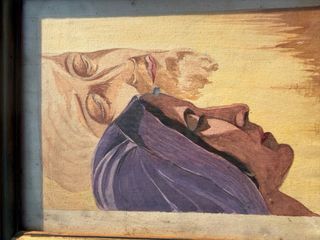 Antico dipinto su carta vintage