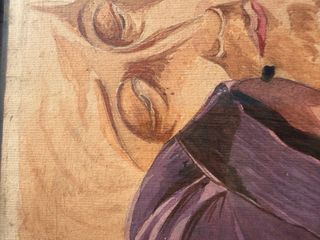 Antico dipinto su carta vintage