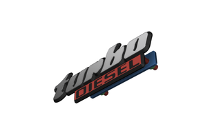 TURBODIESEL VW GOLF MK2 EMBLEMA PARRILLA + ANCLAJE