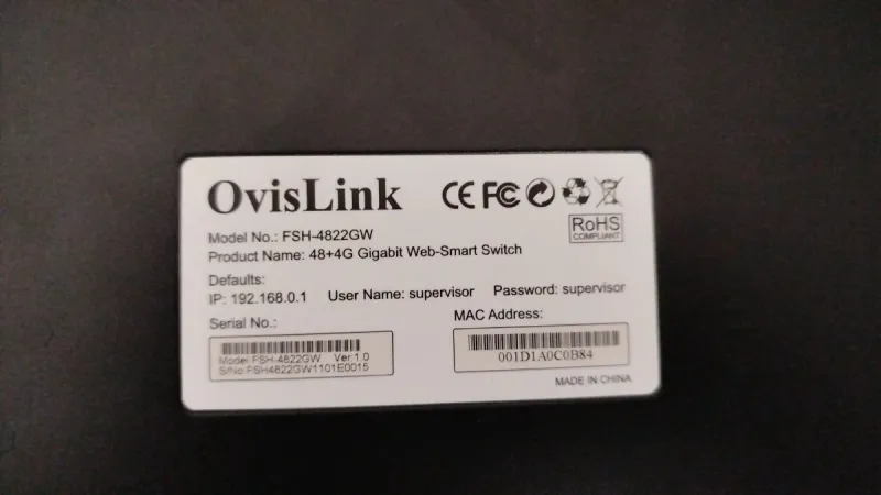 Switch OvisLink FSH-4822GW afbeelding 4