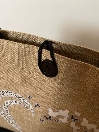 Bolsa de tela y monedero con estampado