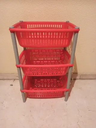 Verdulero Plástico 3 Niveles Rojo