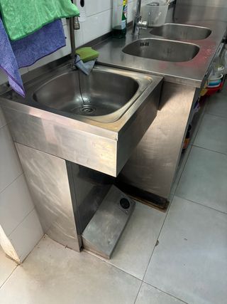 Lavabo de pie de acero inoxidable