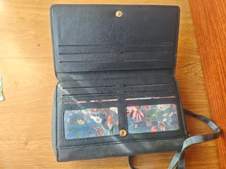 Bolso Cartera Flores Azul