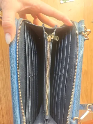 Bolso Cartera Flores Azul