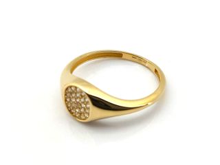 sello oro 18k con piedra con circonita t. 17 (18,16 mm)