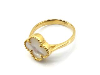 anillo oro 18k con piedra con circonita t. 16 (17,84 mm)