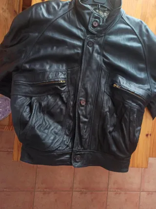 Cazadora Piel Vintage Negra