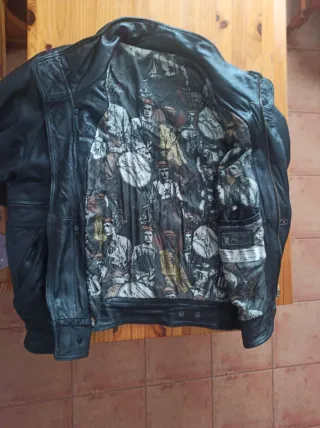 Cazadora Piel Vintage Negra