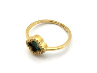anillo oro 18k con piedra con circonita t. 16 (17,84 mm)