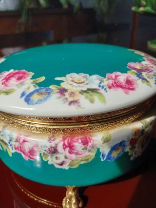 Portagioie vintage ceramica floreale