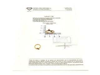 anillo oro 18k con piedra con diamante,esmeralda