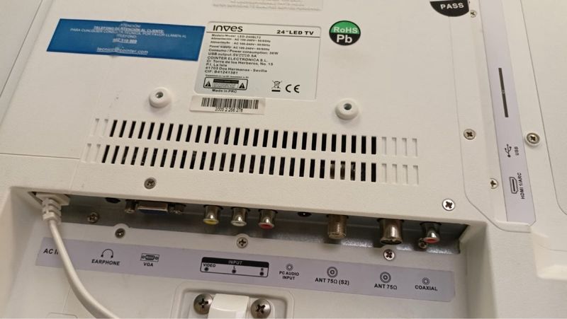 TV y Monitor LED Inves Blanco 24 pulgadas afbeelding 4