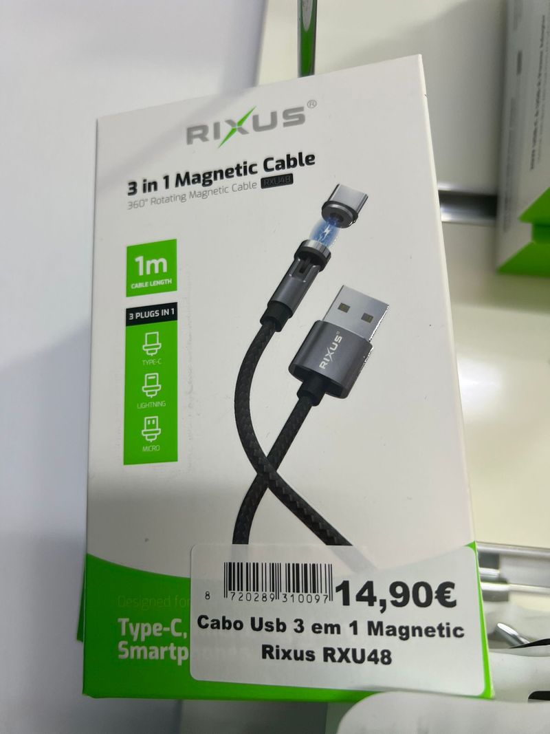 Cable Magnético Rixus 3 en 1
