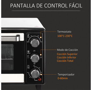 Horno Portátil 16L 1400W 3 Modos