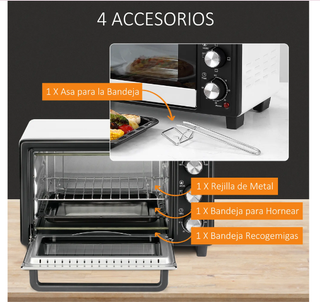 Horno Portátil 16L 1400W 3 Modos