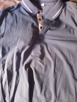 Polo manga larga azul