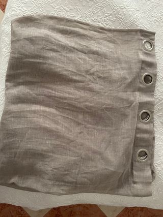Cortinas de lino grises con ojales