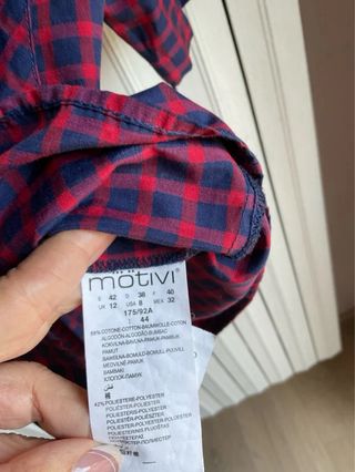 Camicia fantasia quadretti blu-rosso MOTIVI