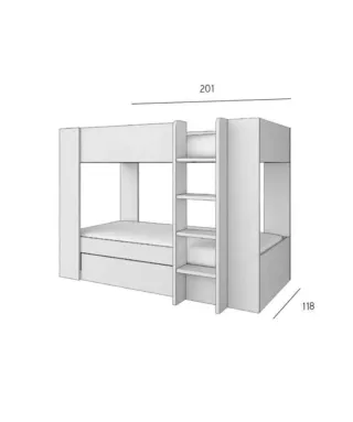 Litera 2 camas con cajón