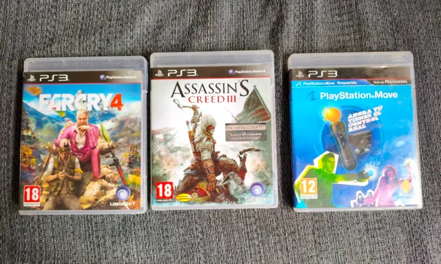 Juegos PS3: Far Cry 4, Assassin's Creed III, Move