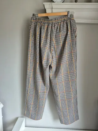 Pantalón cuadros cintura elástica talla M