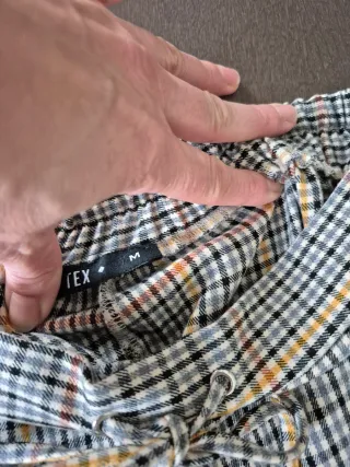 Pantalón cuadros cintura elástica talla M
