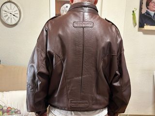 Cazadora Bomber Piel Vintage Marrón