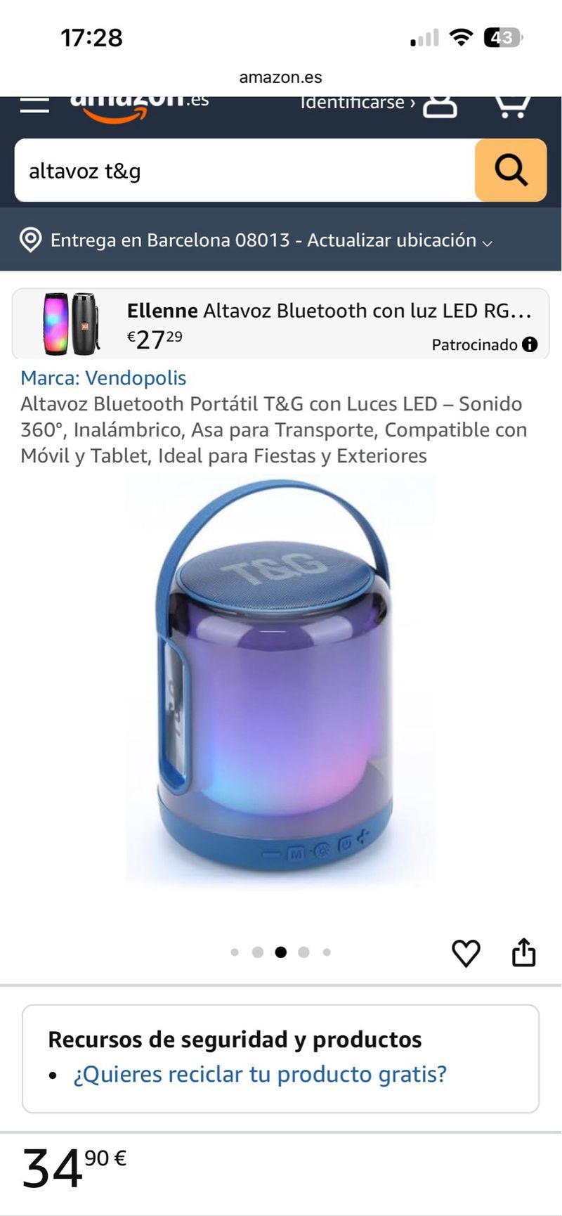 Altavoz tg portable