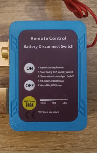 Cortacorriente batería coche con mando a distancia
