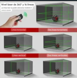 Nivel Láser 4D 16 Líneas Trípode Maletín