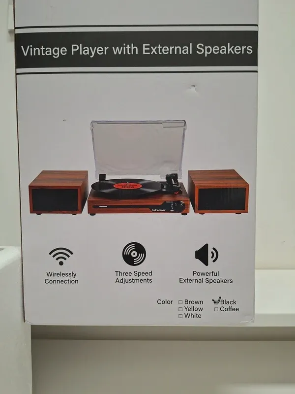 Tocadiscos Bluetooth Vintage con Altavoces