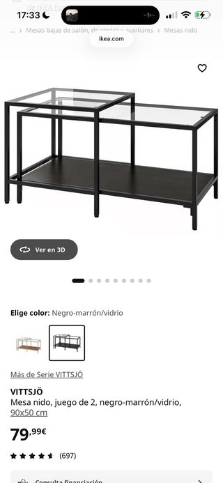 Mesa baja nido IKEA VITTSJÖ negra