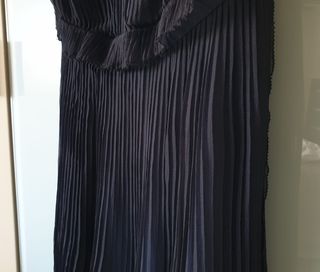 Nina Ricci Abito Midi Combo Georgett Seta Plissé S