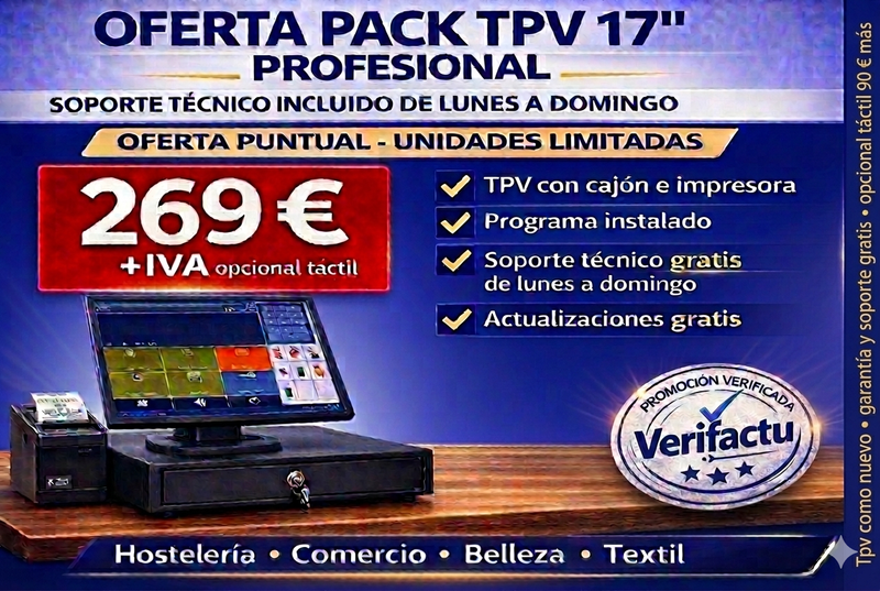 TPV Profesional 17 con Cajón e Impresora SOPORTE