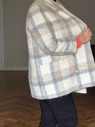 Chaquetón cuadros Sezane Beige/Gris